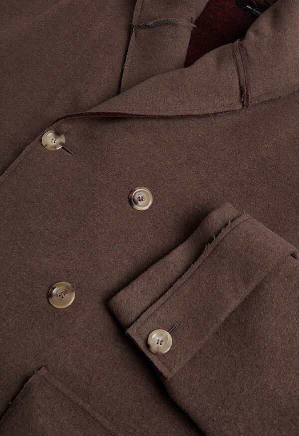 Paul Stuart Solid Double Breasted Hooded Overcoat, image 3