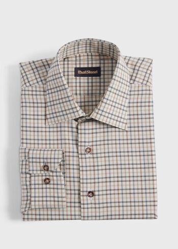 Paul Stuart Cotton & Wool Flannel Tattersall Sport Shirt