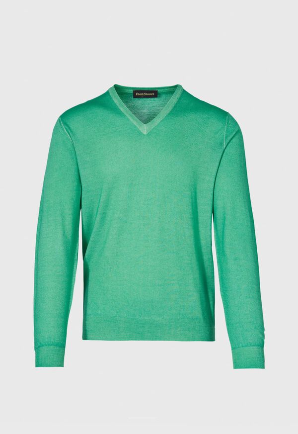 Paul Stuart Merino Wool Watercolor V-Neck Sweater, image 1