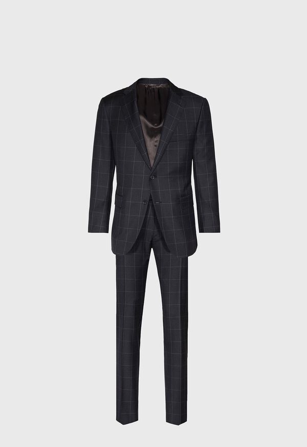 Paul Stuart Grey Windowpane Classic shoulder suit, image 1