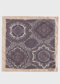 Paul Stuart Printed Silk Large Medallion Pocket Square, thumbnail 2