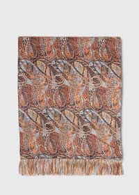 Paul Stuart Master Paisley Print Silk Scarf, thumbnail 2
