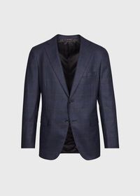 Paul Stuart Navy Plaid Soft Shoulder Suit, thumbnail 4