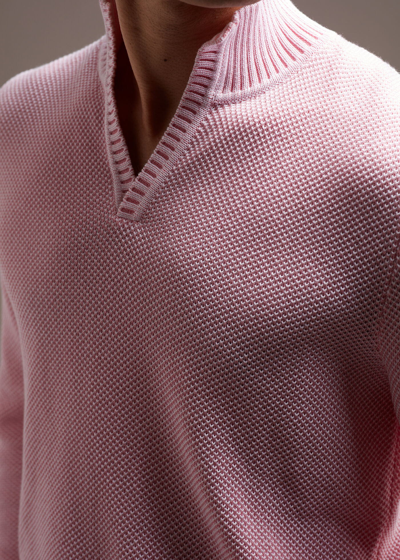 春のコレクション Cotton Open Sweater Stitch Birdseye Collar トップス