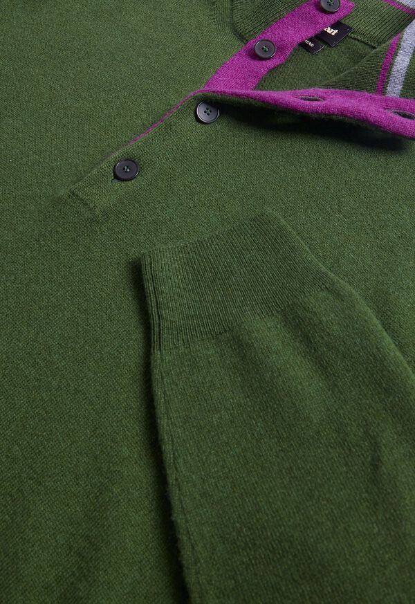 Paul Stuart Cashmere Button Mock Neck Sweater, image 2