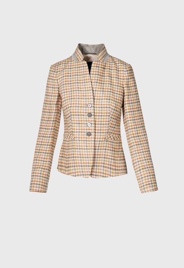 Paul Stuart Linen Check Blazer
