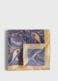 Paul Stuart Printed Silk Paisley Pocket Square, thumbnail 1
