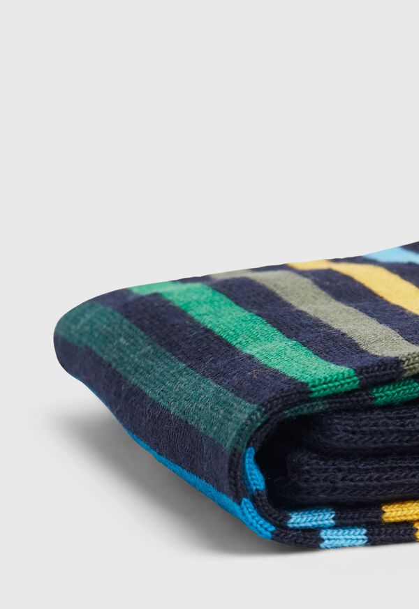 Paul Stuart Wool Blend Multicolor Stripe Sock, image 2