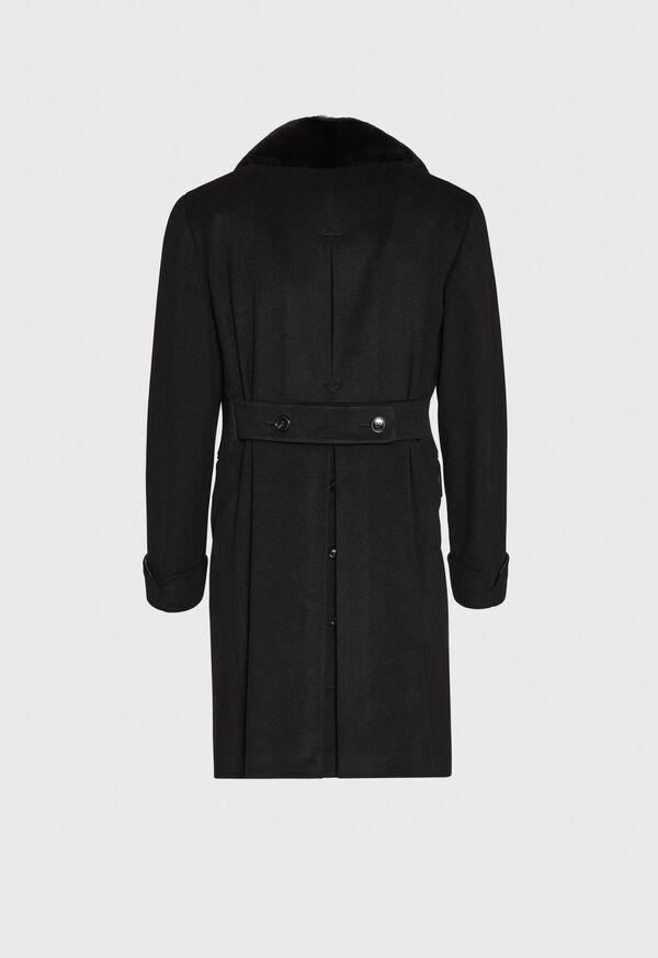 Paul Stuart Cashmere Double Breasted Overcoat with Rabbit Fur Collar, image 6