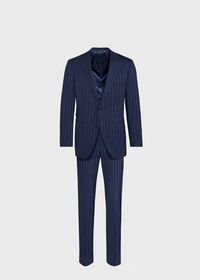 Paul Stuart Navy and White Stripe Travel Suit, thumbnail 1