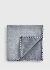 Paul Stuart Solid Pocket Square with Contrast Border Stitch, thumbnail 1