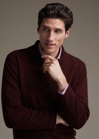 Paul Stuart Cashmere Donegal Shawl Collar Pullover Sweater, thumbnail 2