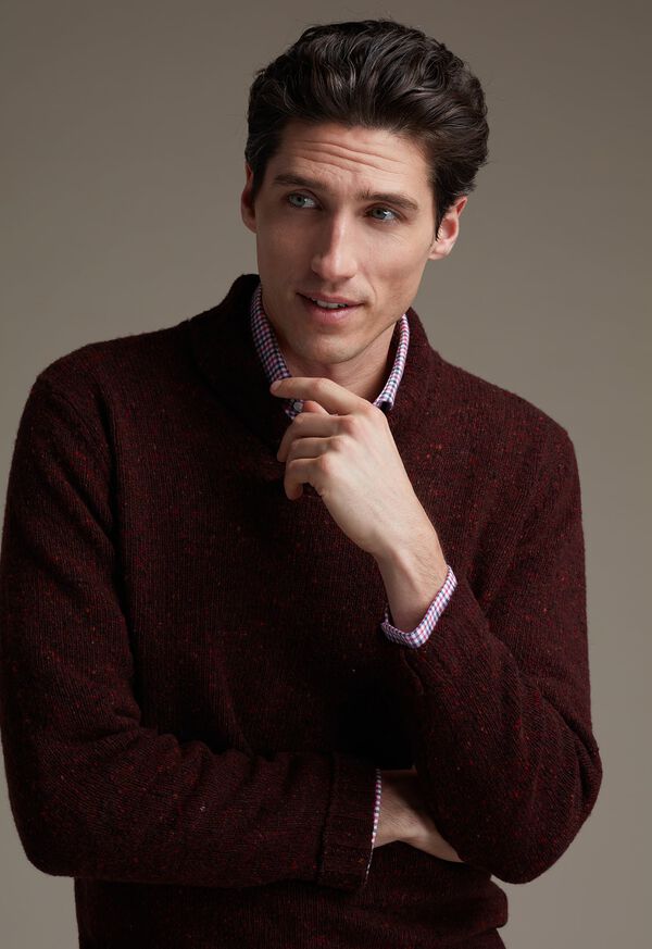 Paul Stuart Cashmere Donegal Shawl Collar Pullover Sweater, image 2