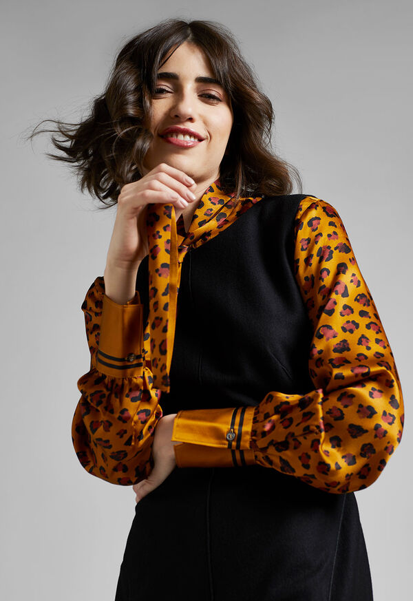 Paul Stuart Silk Leopard Print Blouse, image 4