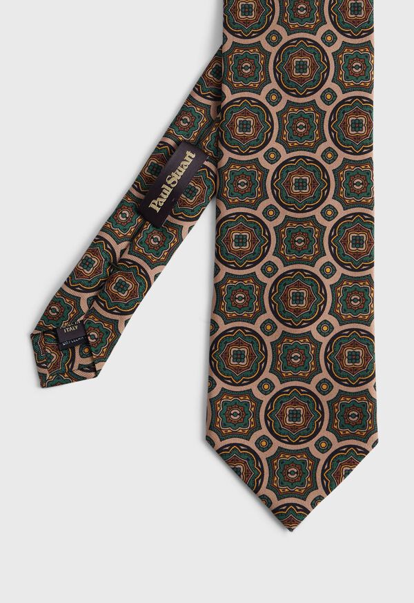 Paul Stuart Printed Silk Oversized Medallion Tie, image 1