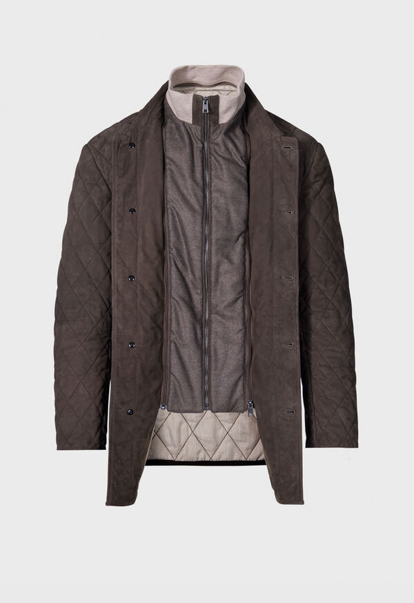 Paul Stuart Quilted Waterproof Suede Jacket, image 2