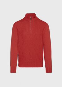 Paul Stuart Cashmere Parquet Stitch Quarter Zip Sweater, thumbnail 1