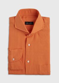 Paul Stuart Orange solid Short Sleeve Linen shirt, thumbnail 1