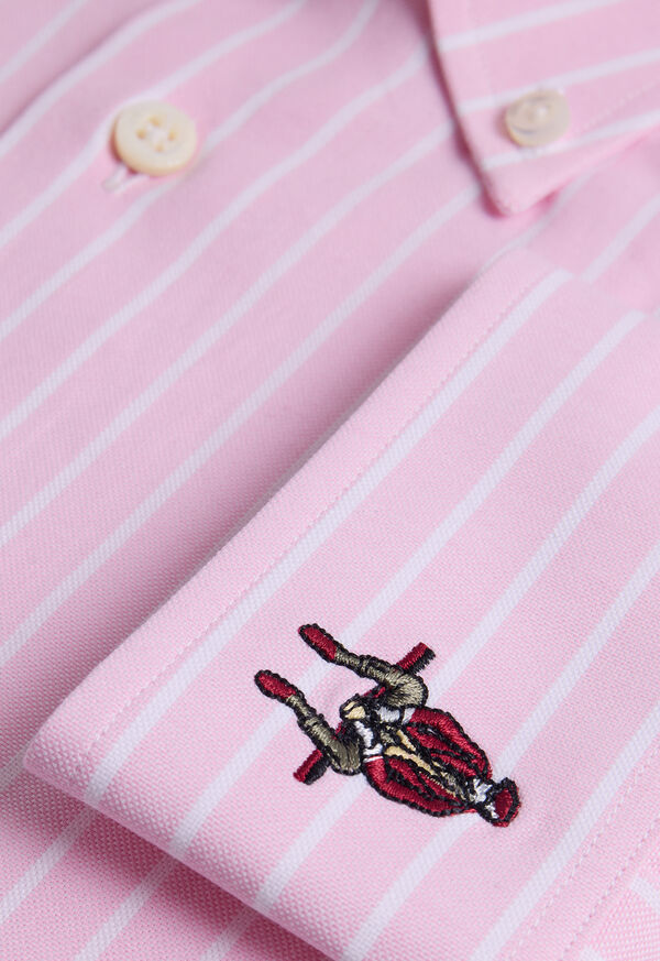 Paul Stuart Wide Striped Oxford Logo Sport Shirt, image 3
