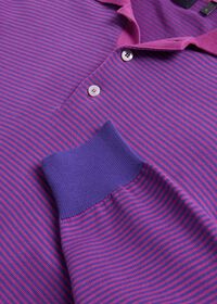 Paul Stuart Cotton Stripe Long Sleeve Polo, thumbnail 4