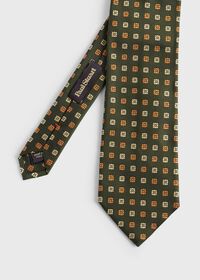Paul Stuart Woven Silk Two Color Floral Medallion Tie, thumbnail 1