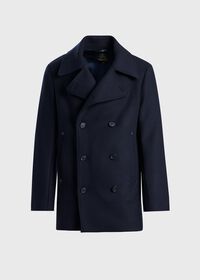 Paul Stuart Modern Peacoat with Leather Detail, thumbnail 1