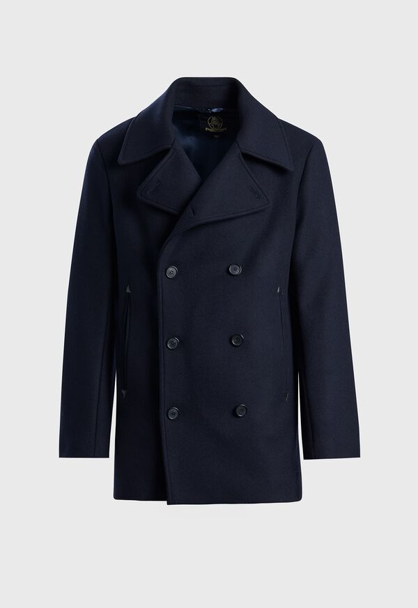 Paul Stuart Modern Peacoat with Leather Detail, image 1