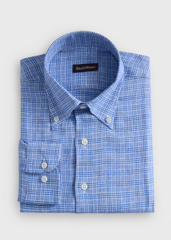 Paul Stuart Linen Plaid Shirt