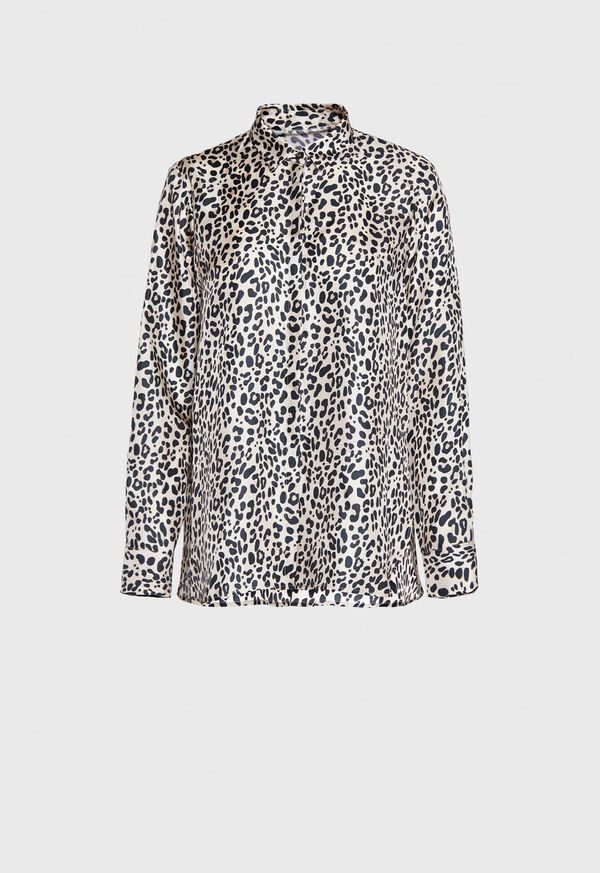 Paul Stuart Silk Animal Print Blouse, image 1