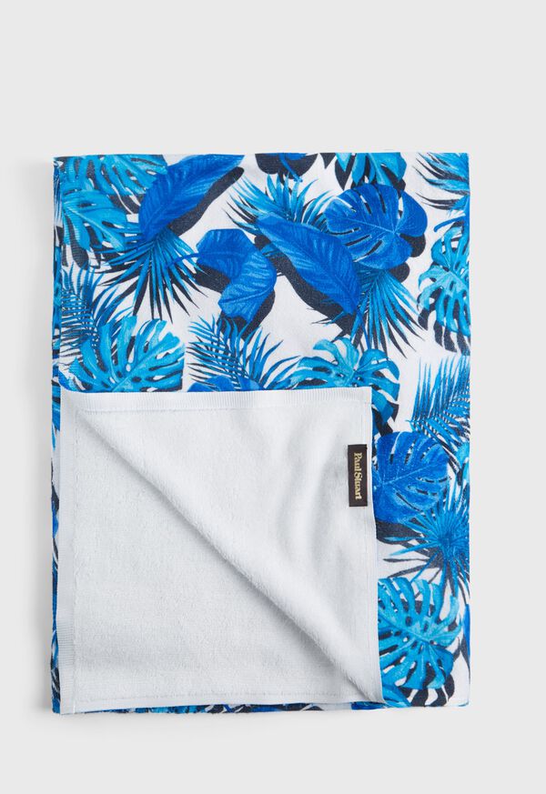 Paul Stuart Tropical Plant Motif Beach Towel, image 1