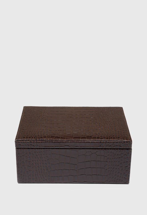 Paul Stuart Embossed Leather Jewelry Box, image 3