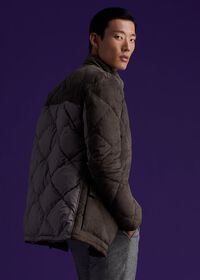 Paul Stuart Suede Diamond Quilt Down Jacket, thumbnail 2