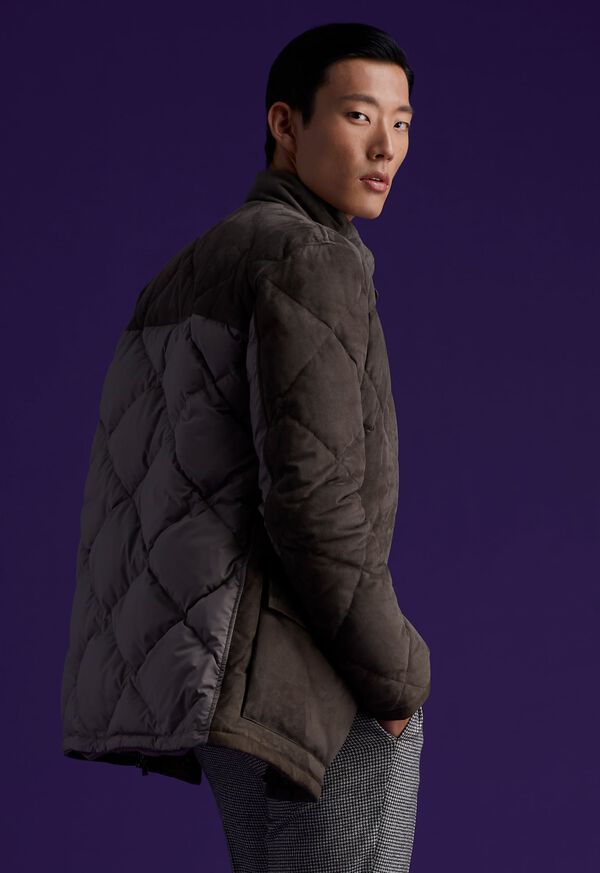 Paul Stuart Suede Diamond Quilt Down Jacket, image 2