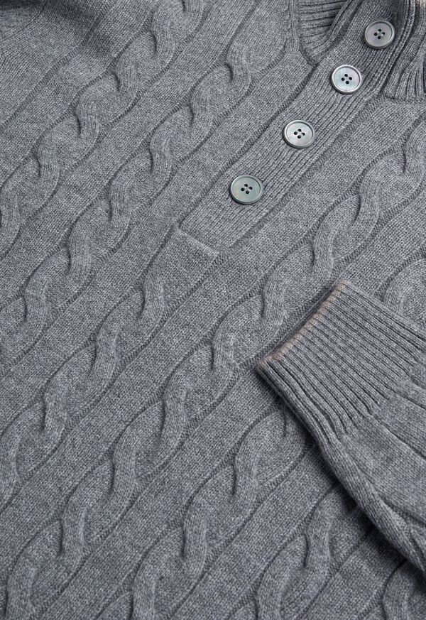 Paul Stuart Mock Neck Cable Sweater, image 2