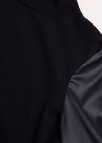 Paul Stuart Mock Neck Blouse with Satin Sleeves, thumbnail 2