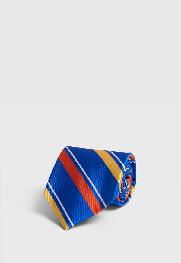 Paul Stuart Woven Silk Multi-Color Stripe Tie, image 1