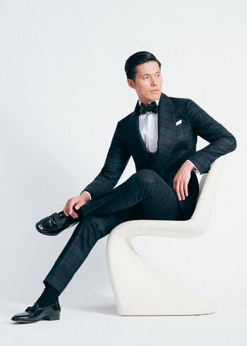 Paul Stuart Black Watch Shawl Collar Tuxedo
