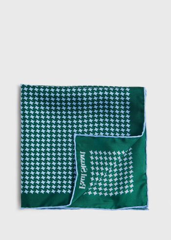 Paul Stuart Printed Silk Houndstooth Pocket square