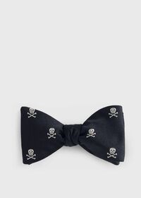 Paul Stuart Woven Silk Skull & Bone Bowtie, thumbnail 1