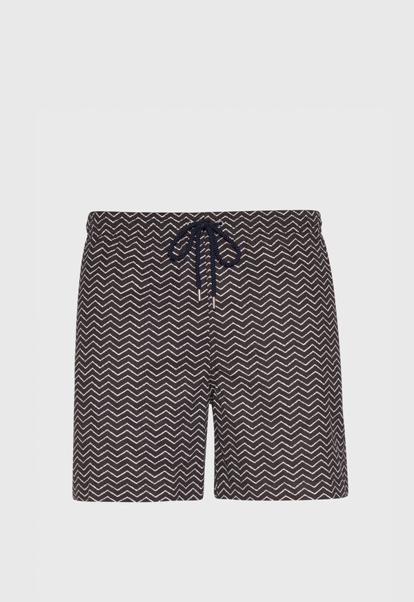Paul Stuart Zig Zag Printed Swim Trunks, image 1