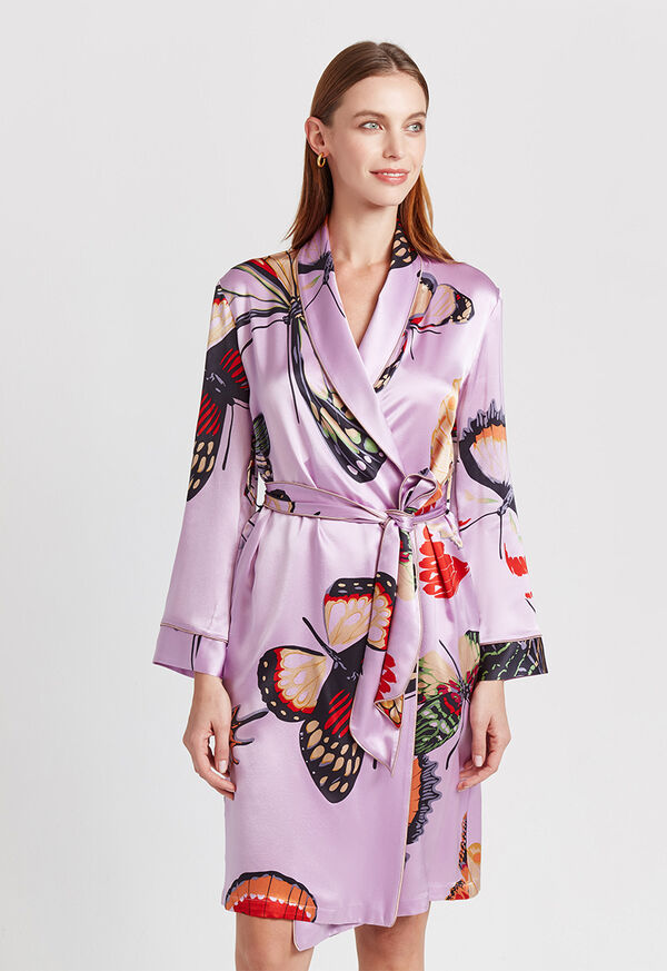 Paul Stuart Silk Butterfly Motif Robe, image 3