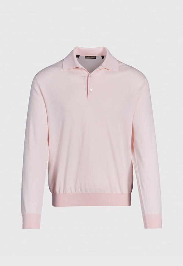 Paul Stuart Long Sleeve Pima Cotton Polo, image 1