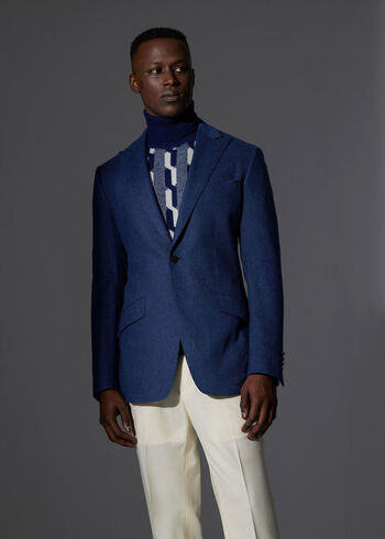 Paul Stuart Cashmere & Wool One Button Drake Jacket