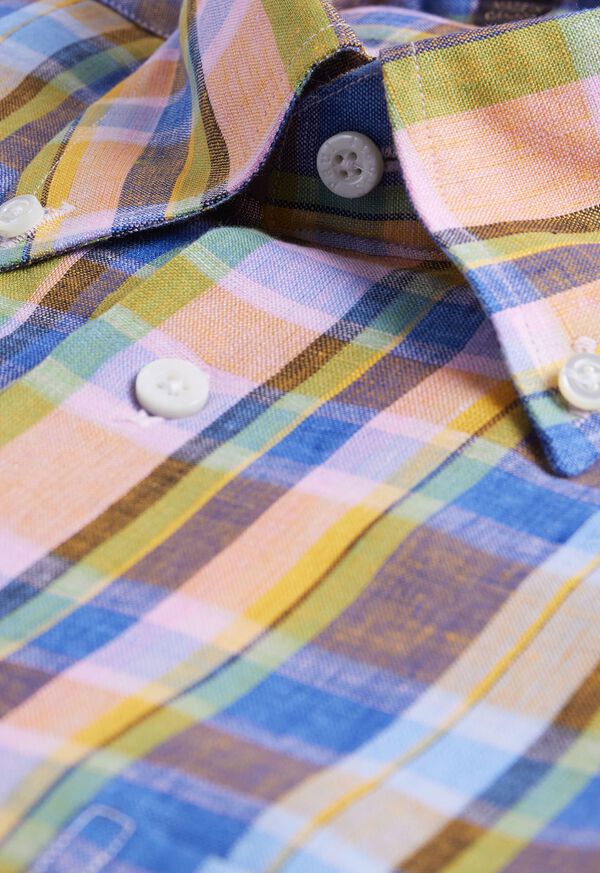 Paul Stuart Linen Plaid Sport Shirt, image 2