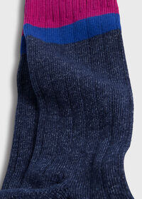 Paul Stuart Cotton Denim Melange Sport Sock, thumbnail 3