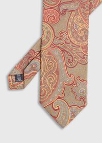 Paul Stuart Gold Paisley Print Tie, thumbnail 1