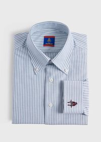 Paul Stuart Striped Oxford Logo Sport Shirt, thumbnail 1