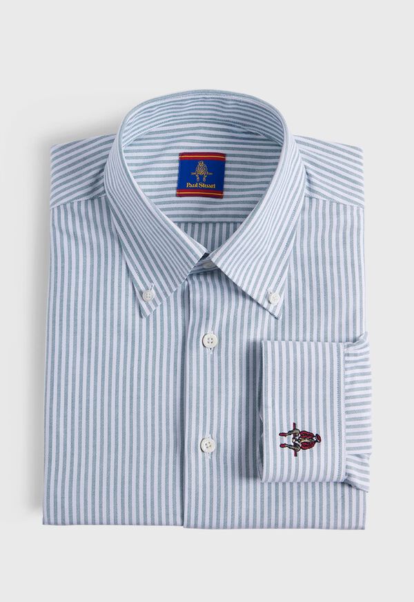 Paul Stuart Striped Oxford Logo Sport Shirt, image 1