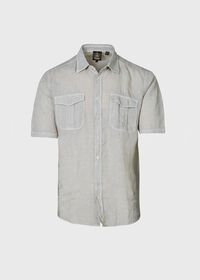 Paul Stuart Washed Linen Military Style Shirt, thumbnail 1