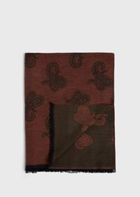 Paul Stuart Jacquard Paisley Wool Blend Scarf, thumbnail 1
